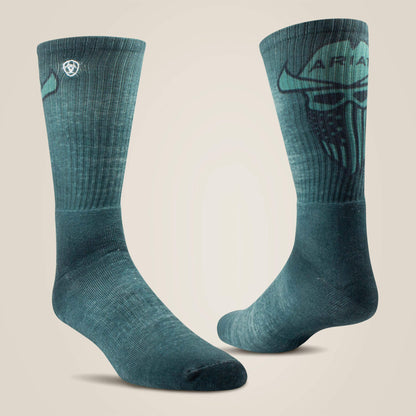 Incognito Graphic Crew Work Sock 2 Pair Multi Color Pack - Ariat Essential