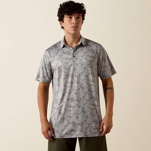 All Over Print Heathered Fitted Polo - Ariat Popular