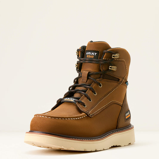 Rebar Wedge Moc Toe 6" Waterproof Work Boot - Ariat Smart Buy