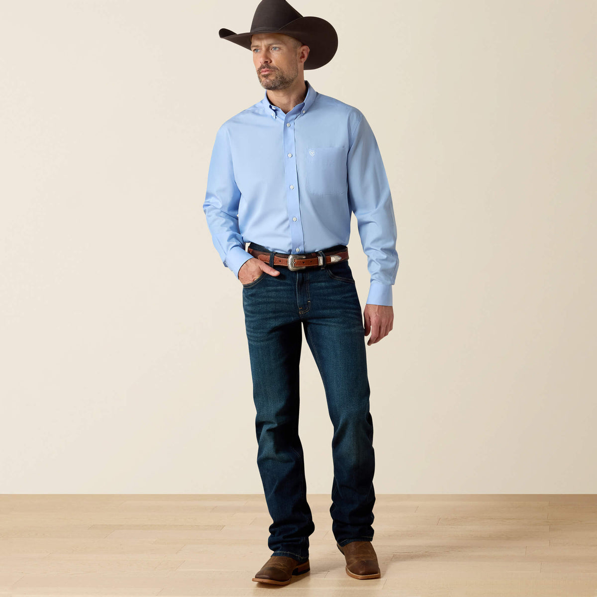 Wrinkle Free Solid Classic Fit Shirt - Ariat Deals