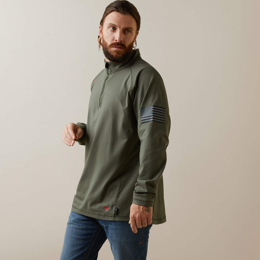 FR Combat Stretch Patriot 1/4 Zip Work Shirt - Ariat Everyday