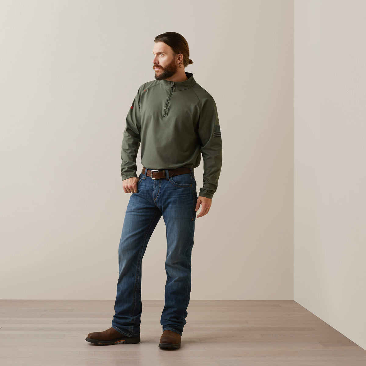 FR Combat Stretch Patriot 1/4 Zip Work Shirt - Ariat Everyday