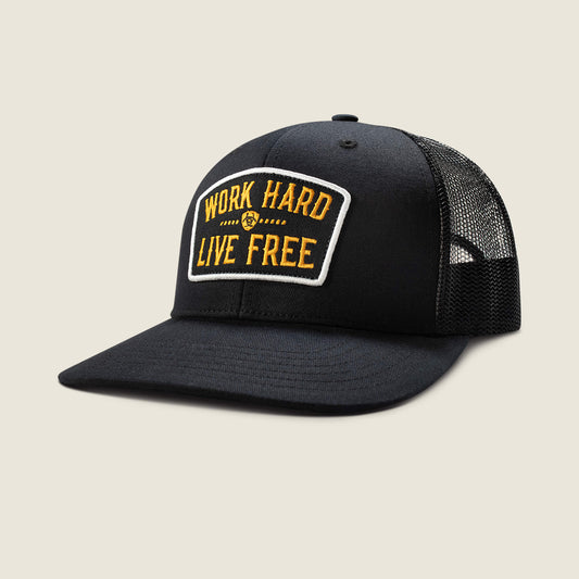 Work Hard Live Free Patch Snapback Cap - Ariat Exclusive