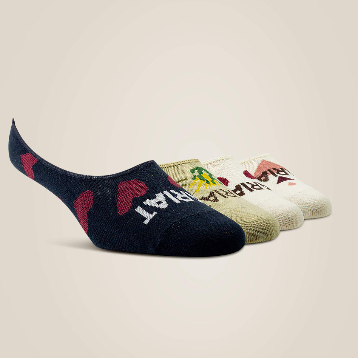 No Slip No Show Sock 2 Pair Multi Color Pack - Ariat Everyday