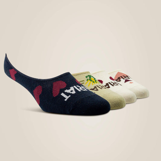 No Slip No Show Sock 2 Pair Multi Color Pack - Ariat Everyday