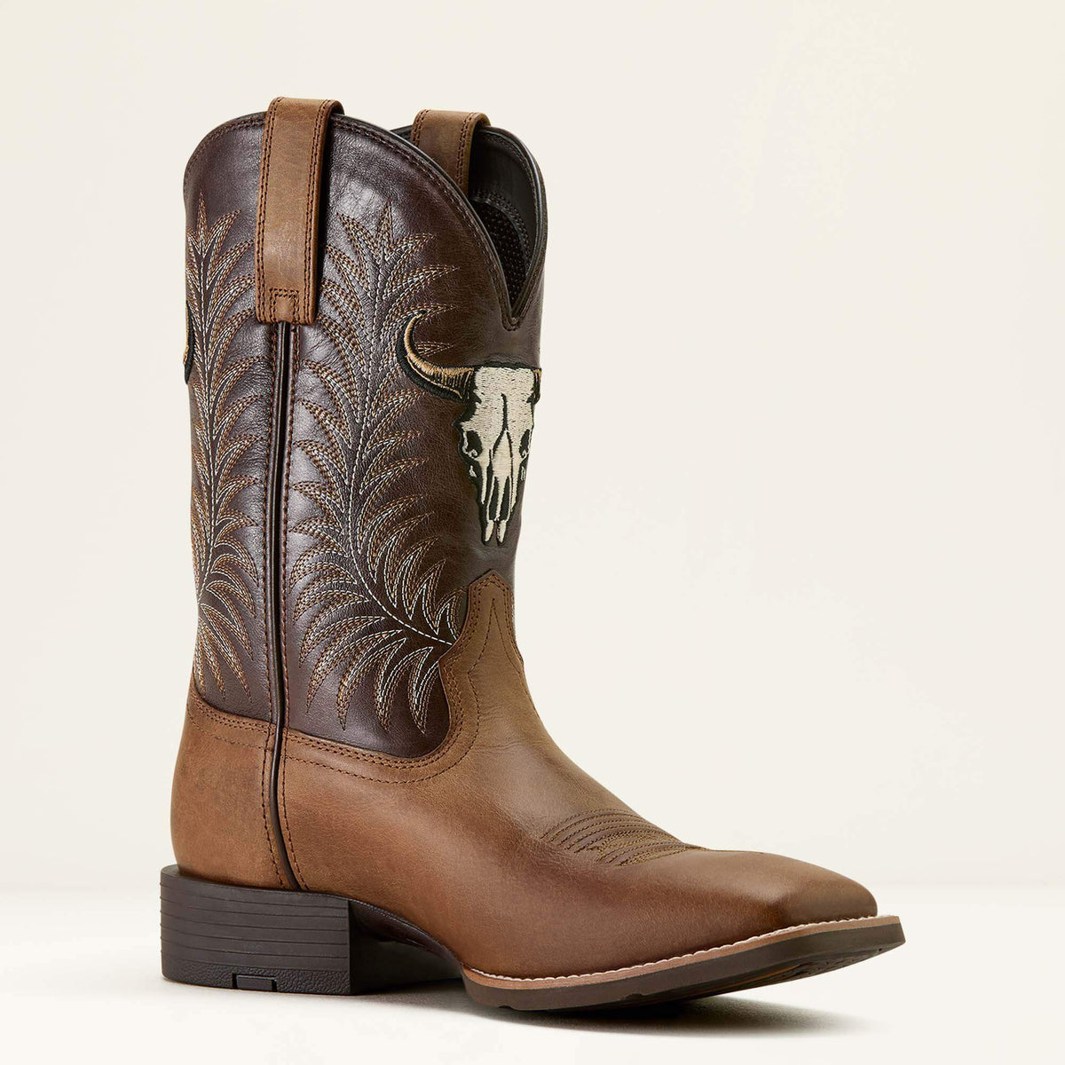 Sport Steer Skull Wide Square Toe Cowboy Boot - Ariat Recommended