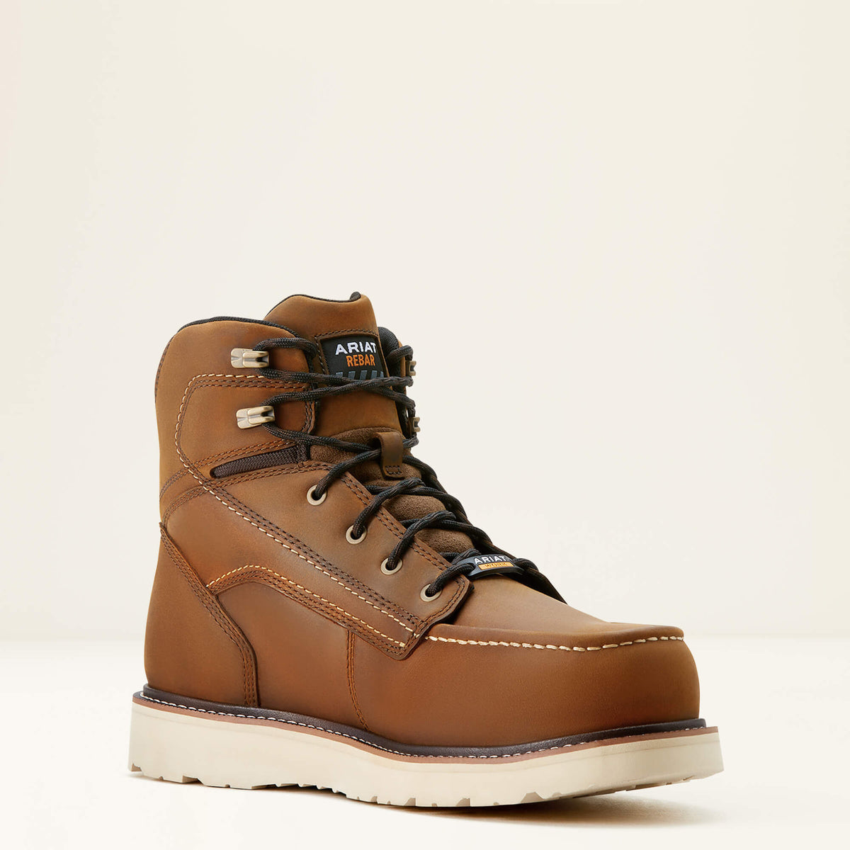 Rebar Wedge Moc Toe 6" Waterproof Composite Toe Work Boot - Ariat Top Pick