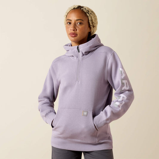 Rebar Lightweight Logo 1/2 Zip Hoodie - Ariat Sale
