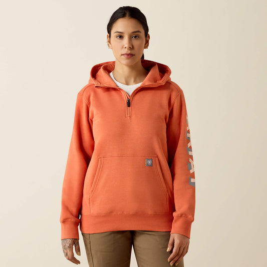 Rebar Lightweight Logo 1/2 Zip Hoodie - Ariat Sale