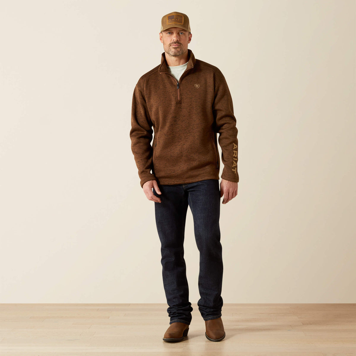 Caldwell Logo 1/4 Zip Sweater - Ariat Premium