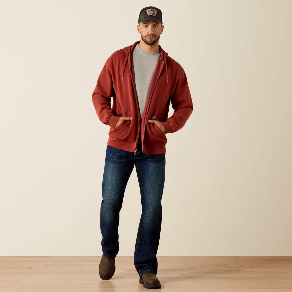Rebar Lightweight Label Full Zip Hoodie - Ariat Great Value