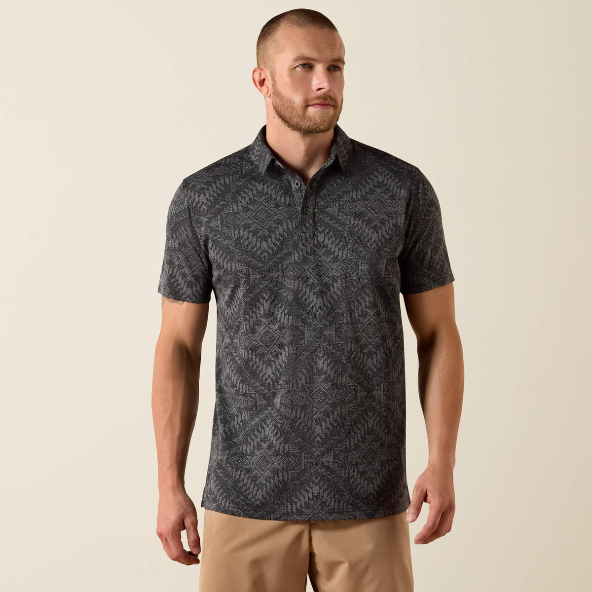 Jacquard Printed Fitted Polo - Ariat Special Offer