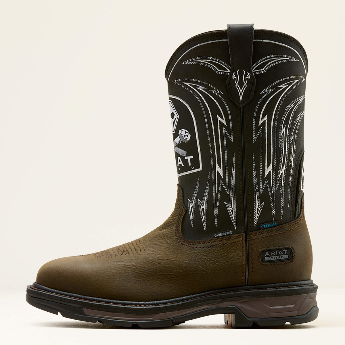 WorkHog XT Bolt Skull Waterproof Wide Square Toe Carbon Toe Work Boot - Ariat Classic