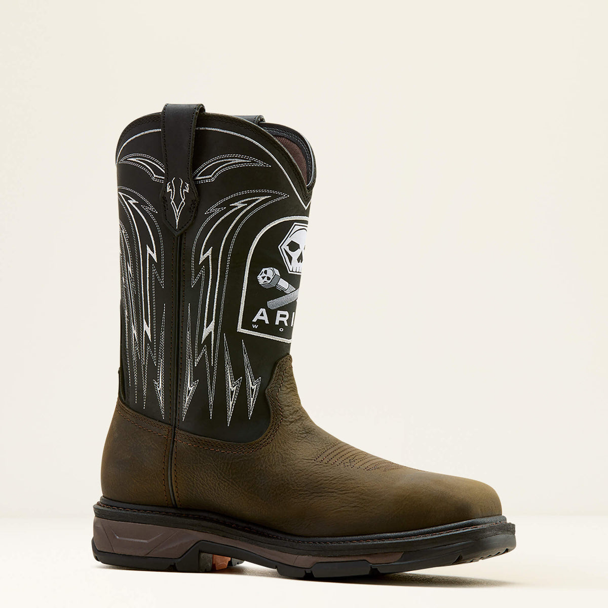 WorkHog XT Bolt Skull Waterproof Wide Square Toe Carbon Toe Work Boot - Ariat Classic