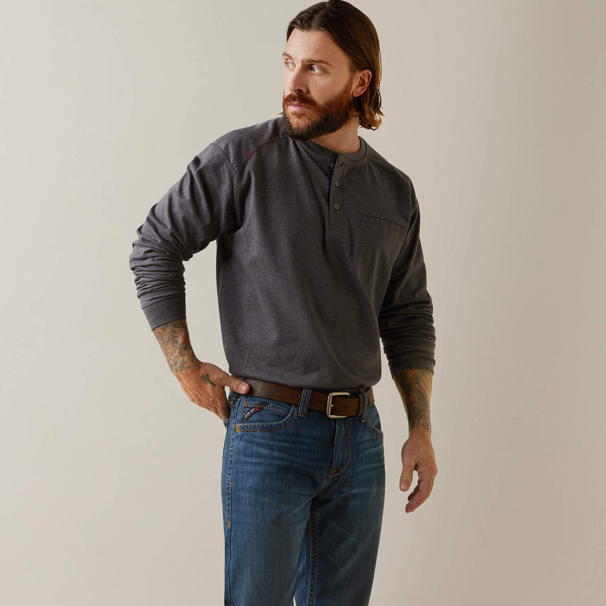 FR Air Refinery Row Graphic Henley Top - Ariat Customer Favorite