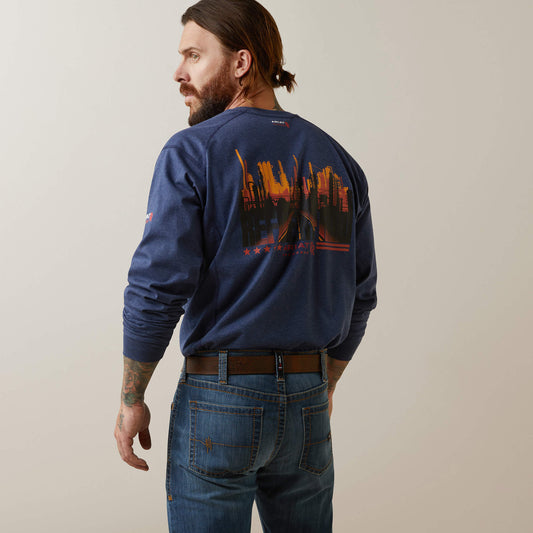 FR Air Refinery Row Graphic Henley Top - Ariat Exclusive