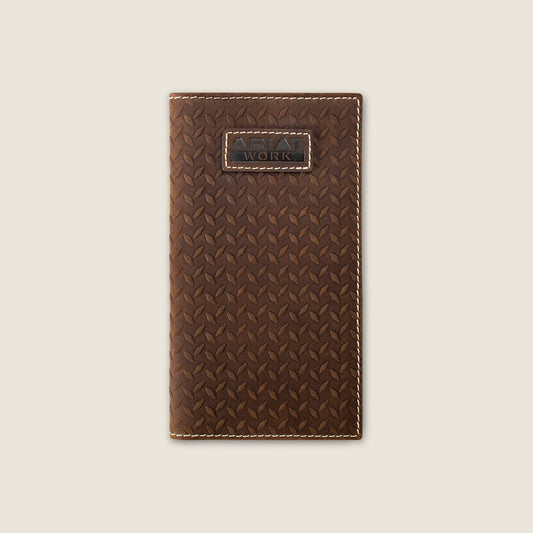 Diamond Plate Embossed Checkbook Wallet - Ariat Signature