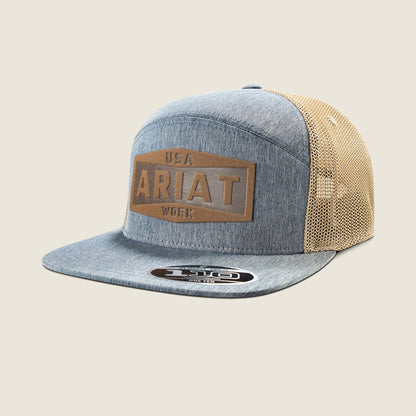Ariat Work Leather Badge Snapback Cap - Ariat Signature