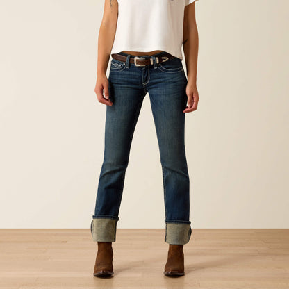 R.E.A.L. Mid Rise Stretch Icon Stackable Straight Leg Jean - Ariat Featured