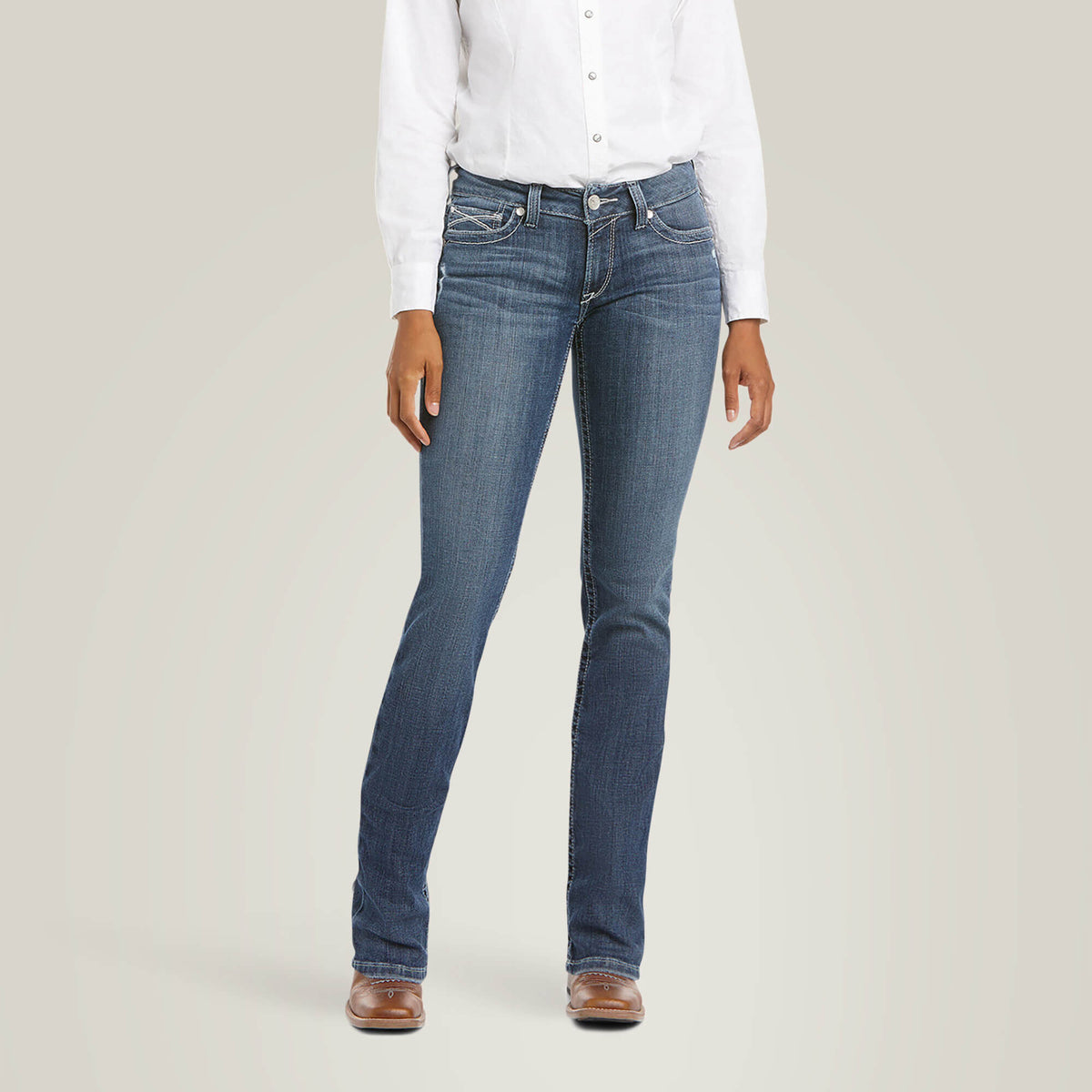 Arrow Fit Mid Rise Gianna Straight Leg Jeans - Ariat Quality