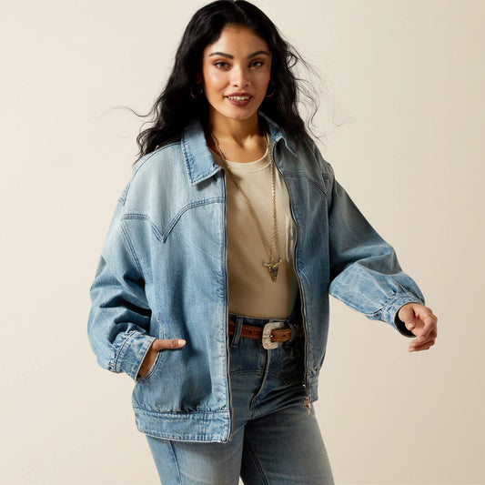 Cheyenne Denim Bomber Jacket - Ariat Popular