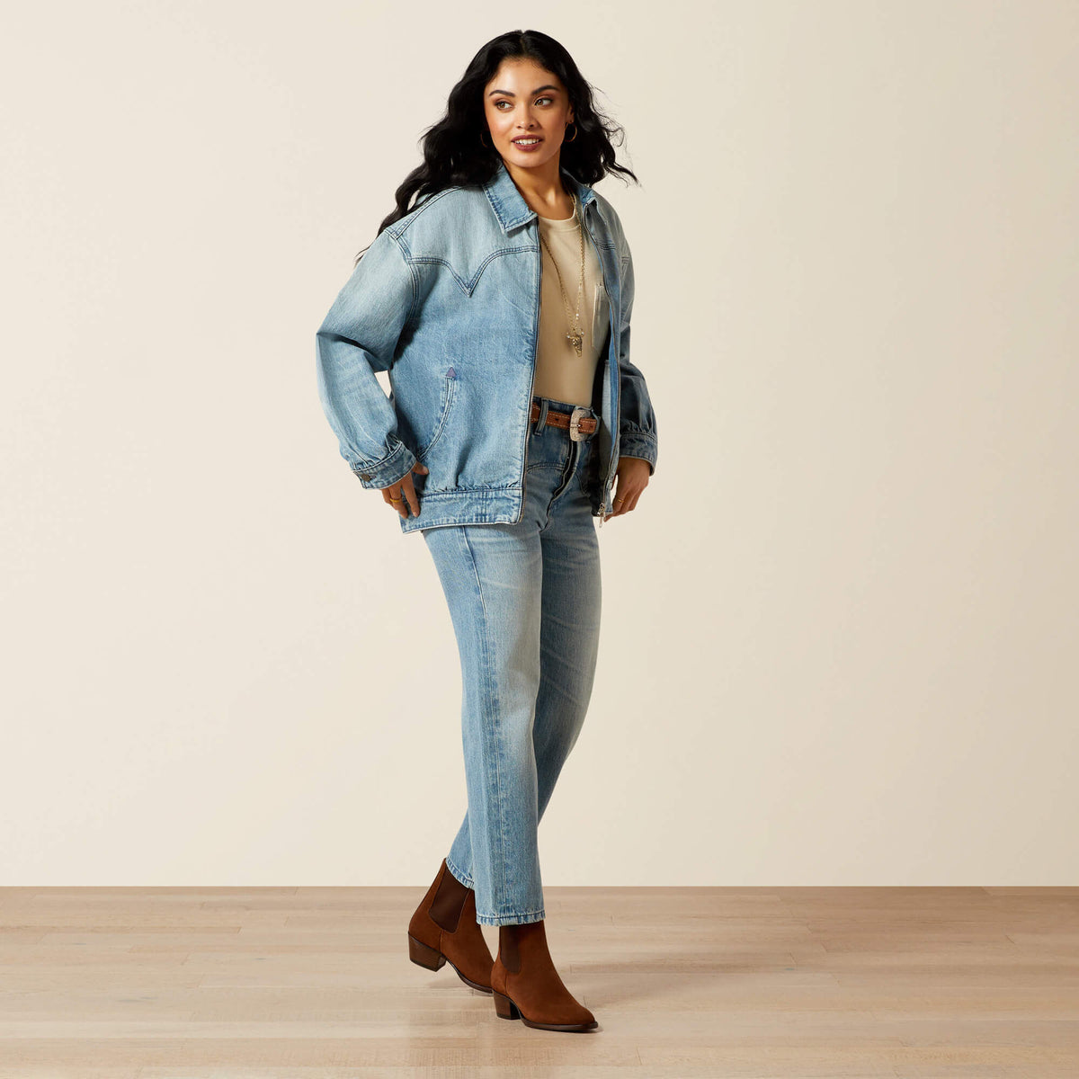 Cheyenne Denim Bomber Jacket - Ariat Popular
