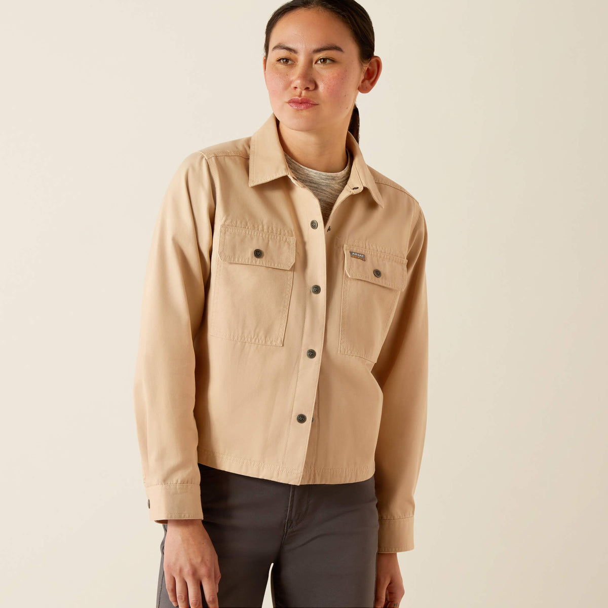 Rebar Cropped Woven Shirt Jacket - Ariat Featured