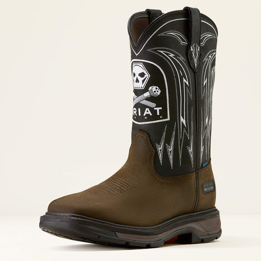 WorkHog XT Bolt Skull Waterproof Wide Square Toe Work Boot - Ariat New