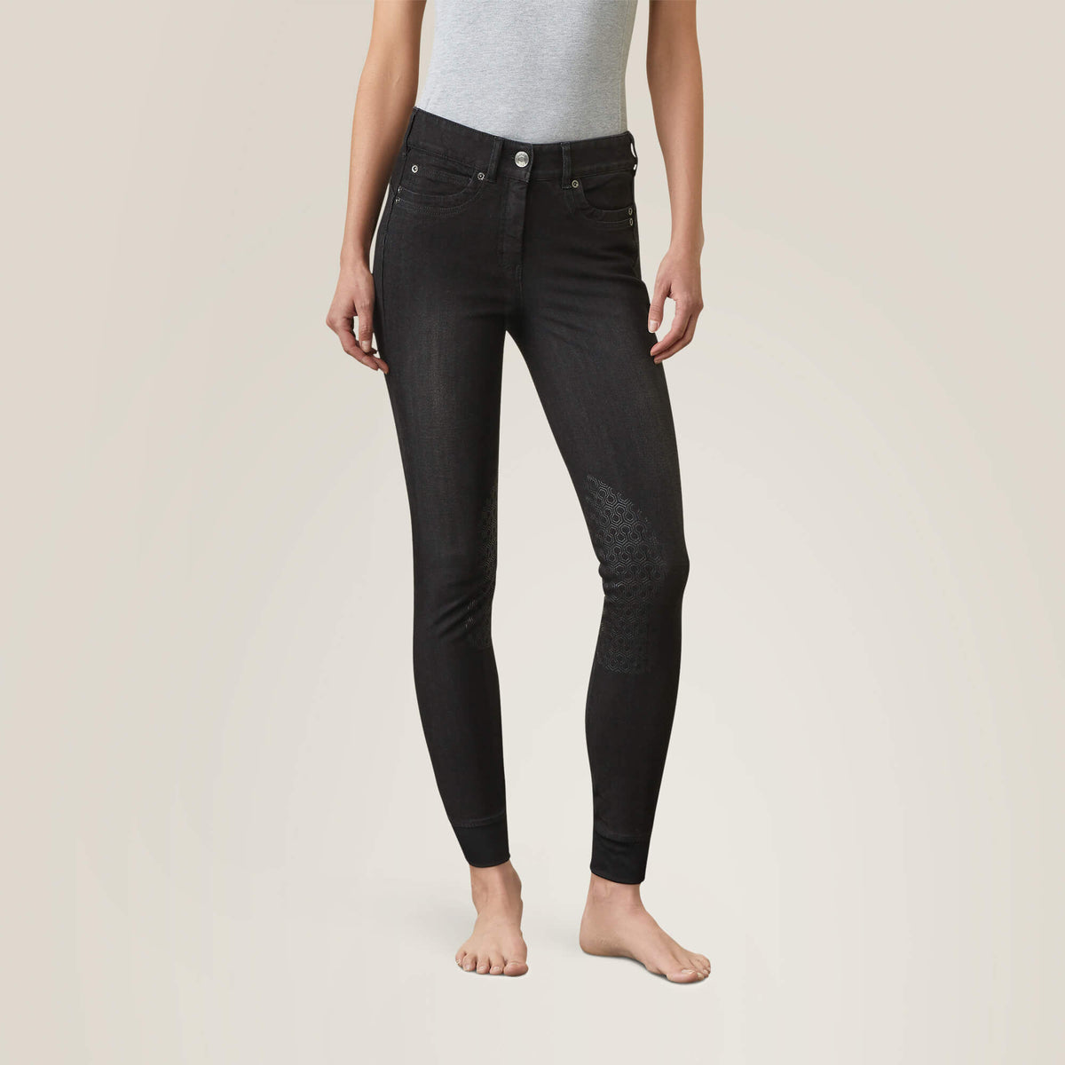 Halo B Denim Knee Patch Breech - Ariat Trusted