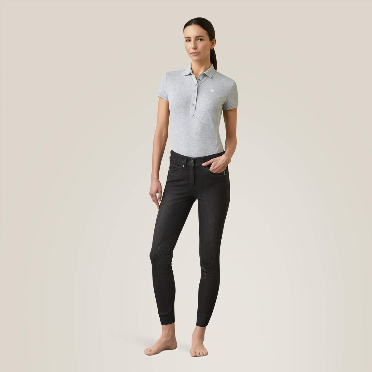 Halo B Denim Knee Patch Breech - Ariat Trusted